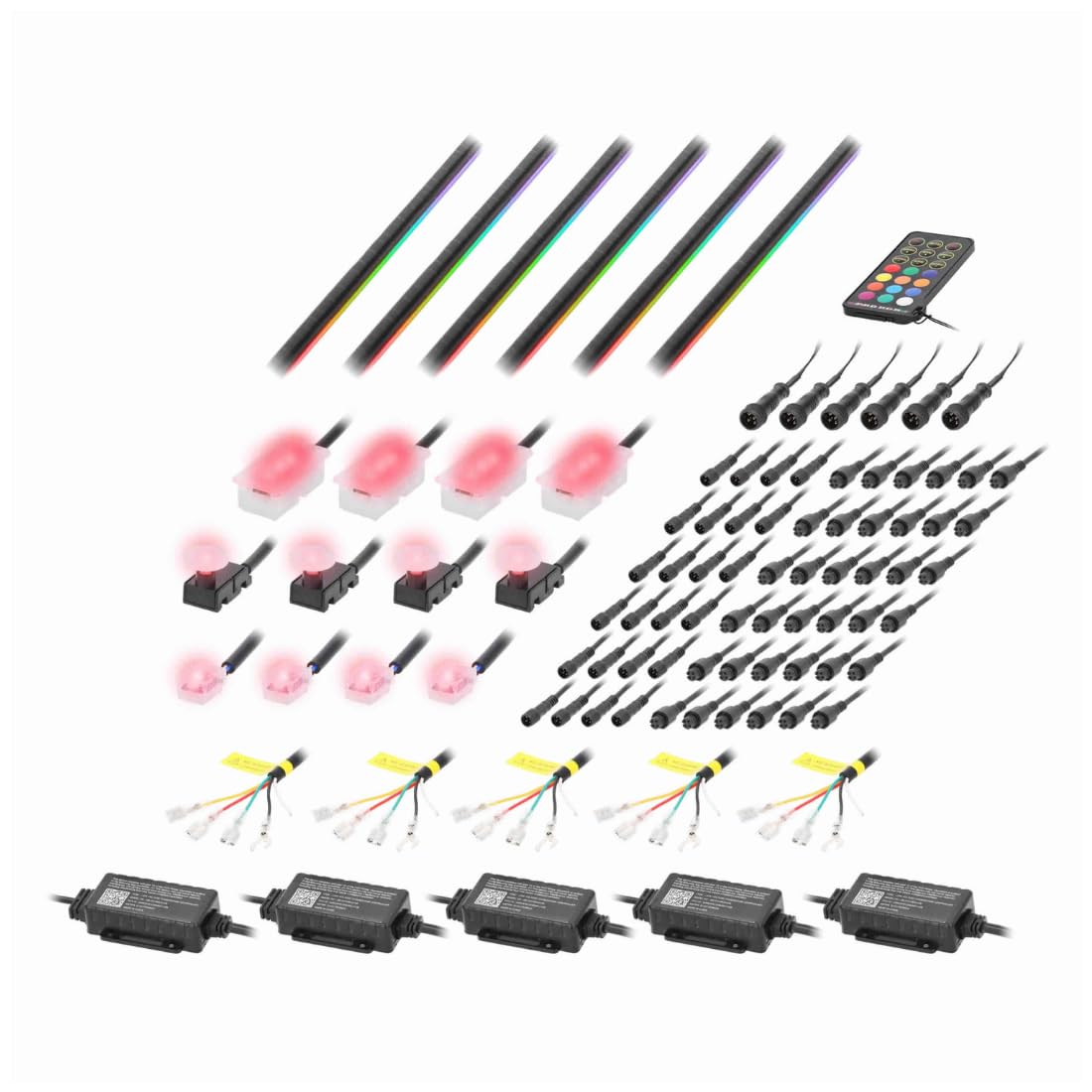 Heise by Metra 18 Piece Complete Ambient Lighting Kit, LED, Chasing Effect, Universal Fit, Interior