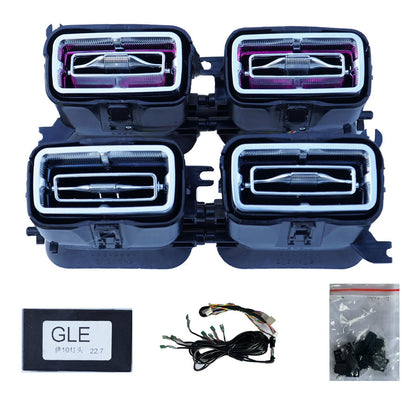 4pcs Set Air Vent LED Ambient Light Kit 64 Colors Replacement for Benz W167 GLS and GLE 2020-2025year (Interior led Light 64 Colors)