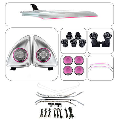 Full Package 7 Sets Interior Ambient LED Light Kit 64 Colors Replacement for Benz C Class W205 C200 C260 C300 C400 2015-2021year