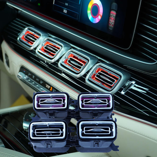 4pcs Set Air Vent LED Ambient Light Kit 64 Colors Replacement for Benz W167 GLS and GLE 2020-2025year (Interior led Light 64 Colors)
