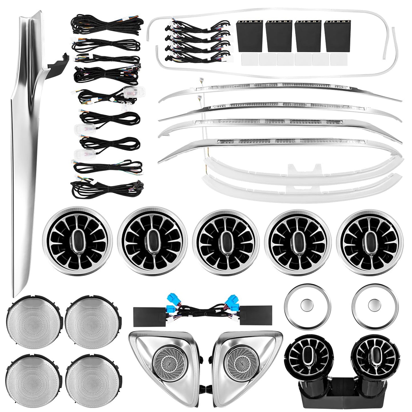 VANPERT Ambient Lighting Kit 64 Colors Compatible with Mercedes-Benz GLC X253 2015-2022 Without OBD Tool