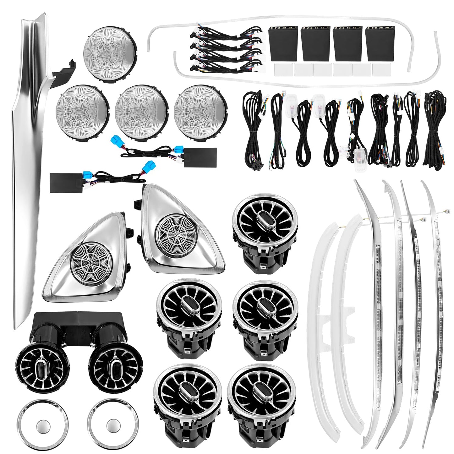 VANPERT Ambient Lighting Kit 64 Colors Compatible with Mercedes-Benz GLC X253 2015-2022 Without OBD Tool